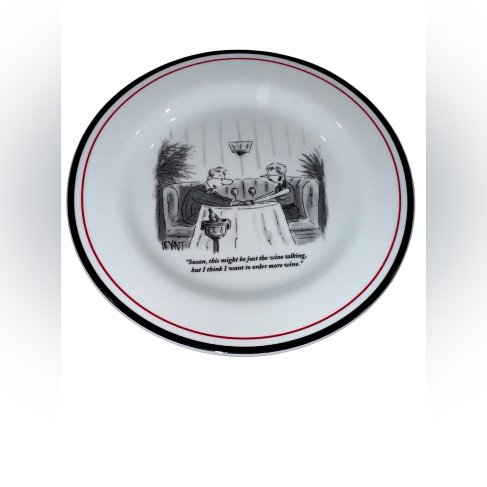 A Set of Six Restoration Hardware New Yorker Cartoon Cheese Plates - Picture 6 of 8
